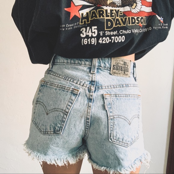 Levi’s Silver Tab Lean Denim Raw Hem Jean Shorts